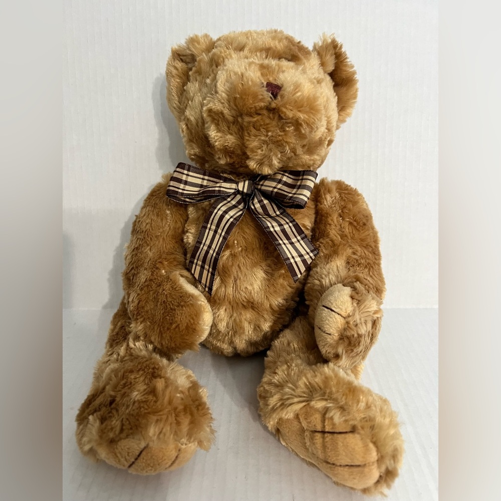 Publix Super Soft Plush Teddy Bear with Plaid Bow